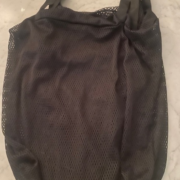 Black Mesh Nylon Tote Bag (2 in 1) - Picture 3 of 8